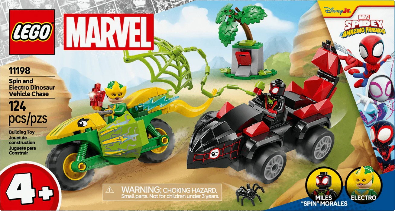 LEGO® Marvel Spidey Spin and Electro Dinosaur Vehicle Chase 11198