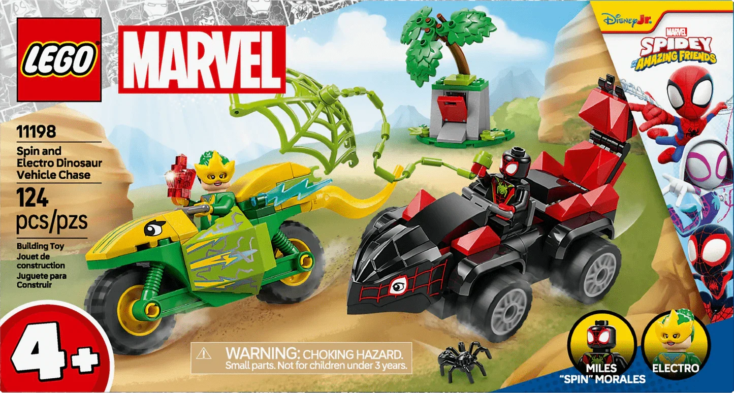 LEGO® Marvel Spidey Spin and Electro Dinosaur Vehicle Chase 11198