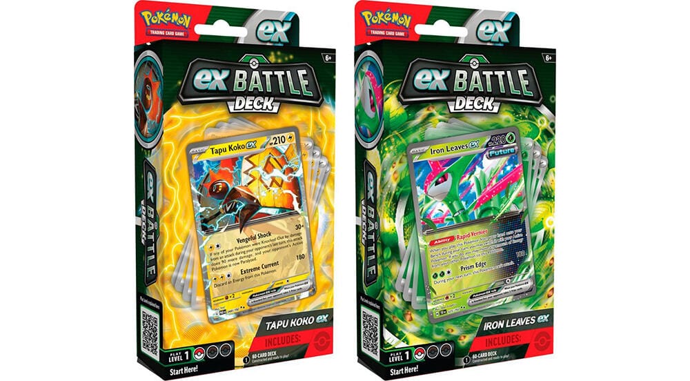 Pokemon -Set of 2- Tapu Koko/Iron Leaves ex Battle Decks