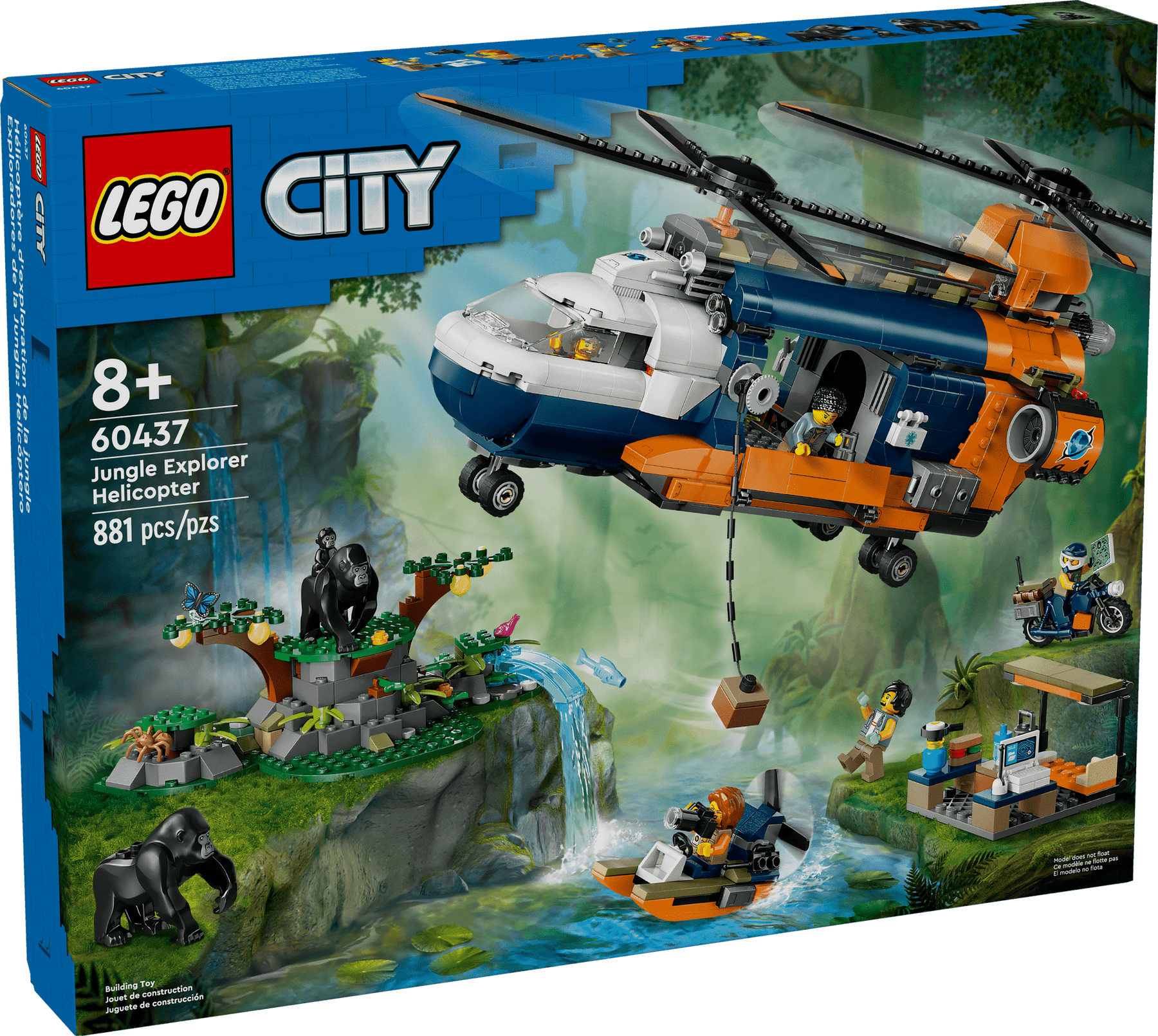 LEGO® City Jungle Explorer Helicopter at Base Camp 60437