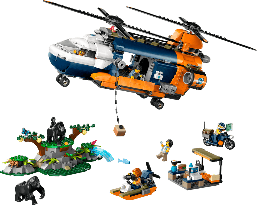 LEGO® City Jungle Explorer Helicopter at Base Camp 60437