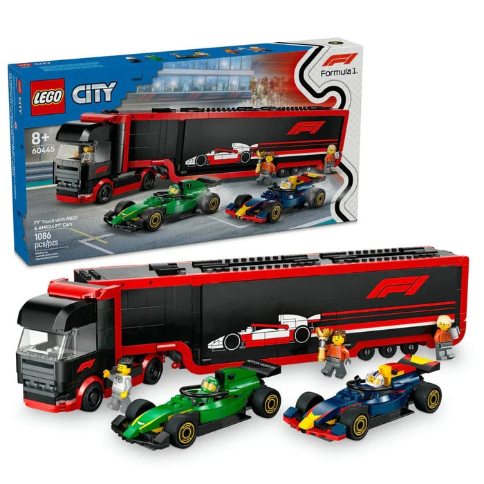 LEGO® City F1 Truck with RB20 & AMR24 F1 Cars 60445