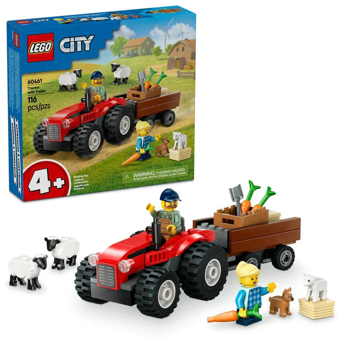 LEGO® City Red Farm Tractor with Trailer & Sheep 60461