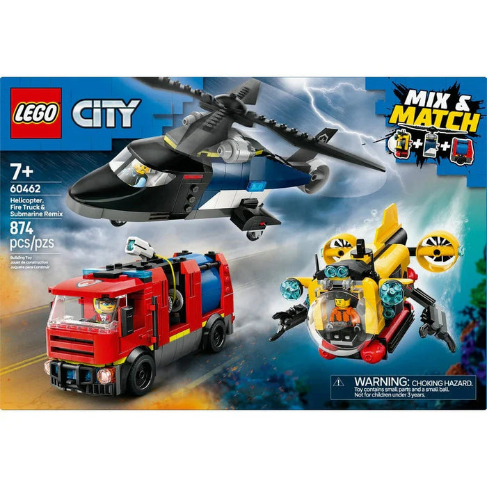 LEGO® City Helicopter, Fire Truck & Submarine Remix 60462