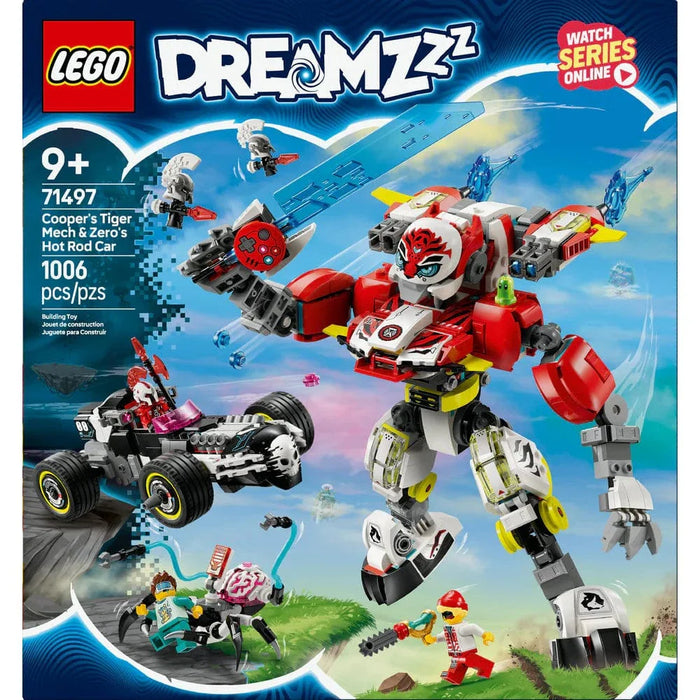 LEGO® DREAMZzz™ Cooper's Tiger Mech & Zero's Hot Rod Car 71497