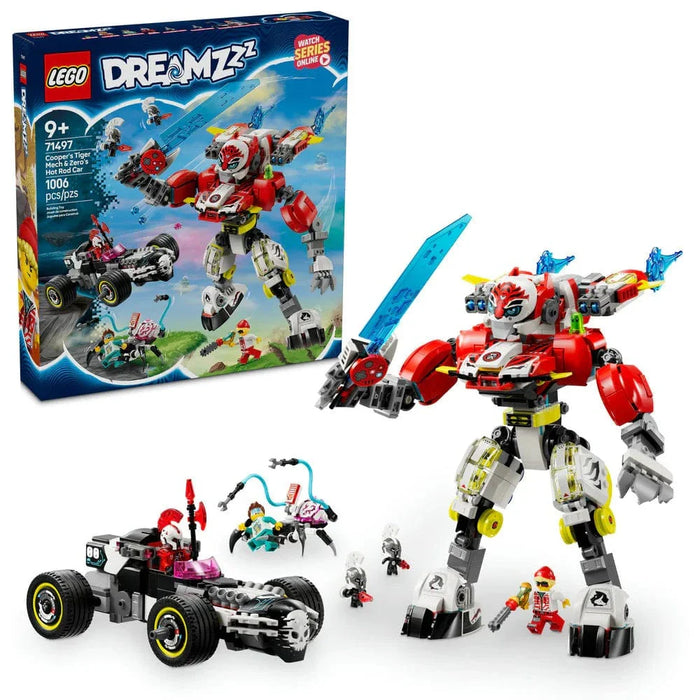 LEGO® DREAMZzz™ Cooper's Tiger Mech & Zero's Hot Rod Car 71497