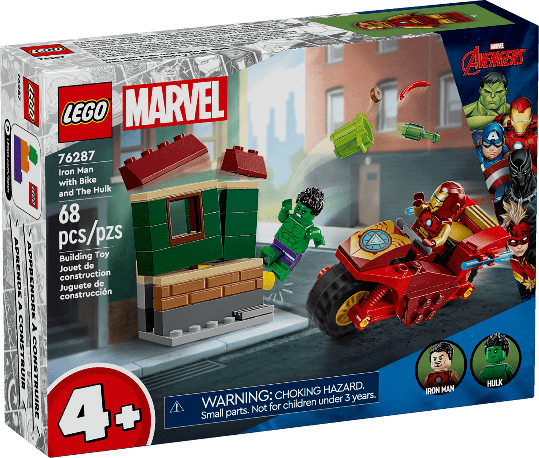 LEGO® Marvel Iron Man with Bike and The Hulk 76287