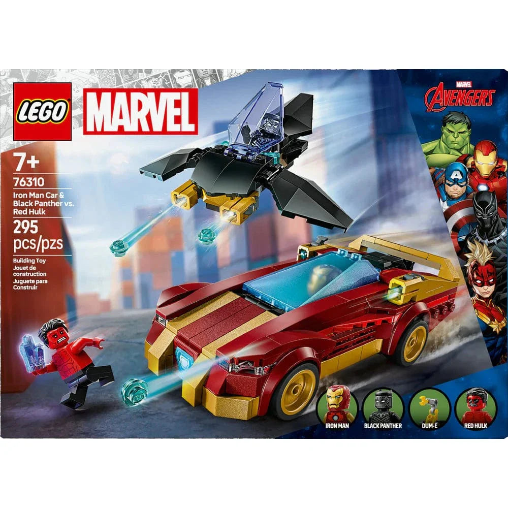 LEGO® Marvel Iron Man Car & Black Panther vs. Red Hulk 76310
