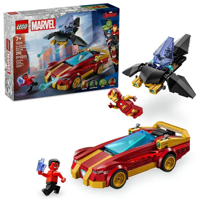 LEGO® Marvel Iron Man Car & Black Panther vs. Red Hulk 76310