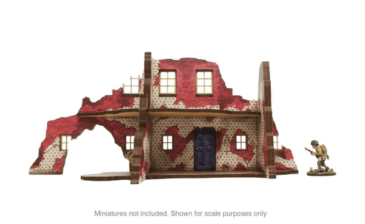 Pre-Painted WW2 Normandy Ruined Large House 2