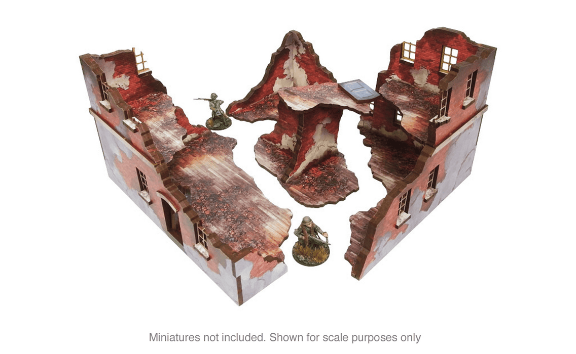 Pre-Painted WW2 Normandy Ruined Large House 1