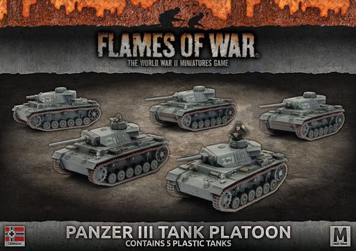 Mid-War: Panzer III Platoon (x5 Tanks Plastic) x5 Panzer III tanks