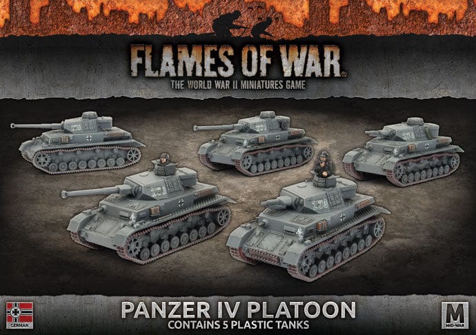 Mid-War: Panzer IV Platoon (x5 Tanks Plastic) x5 Panzer IV tanks