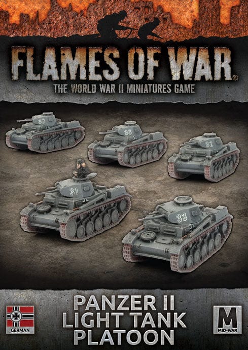Mid-War: Panzer II Light Tank Platoon (x5 Tanks) x5 Panzer II tanks
