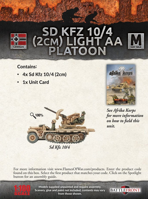 Mid-War: German Sd Kfz 10/4 (2cm) Light AA Platoon