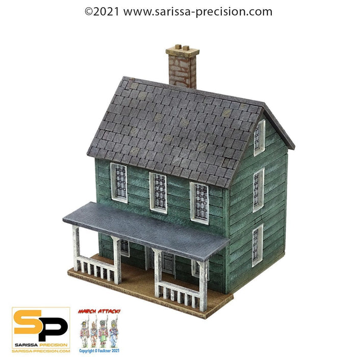 15MM North American Planked House with porch (Unpainted)