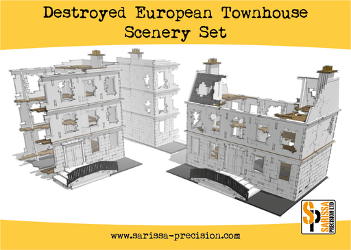 Destroyed European Townhouse Scenery Set (Unpainted)