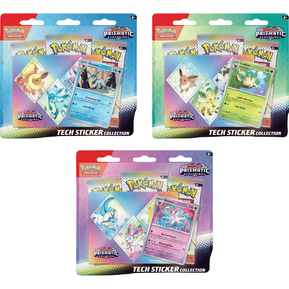 Pokemon SV8.5 Prismatic Evolutions -Set of 3- Tech Sticker Collection