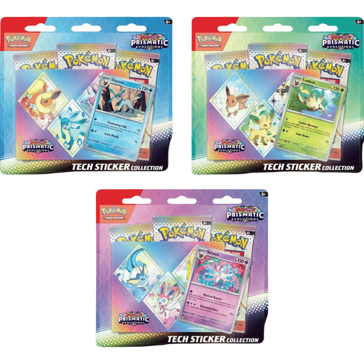 Pokemon SV8.5 Prismatic Evolutions -Set of 3- Tech Sticker Collection