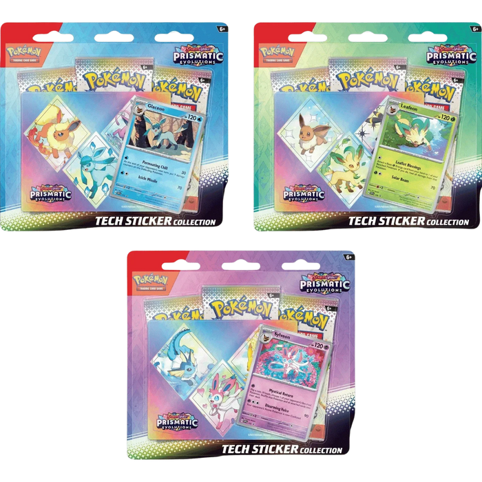 Pokemon SV8.5 Prismatic Evolutions -Set of 3- Tech Sticker Collection