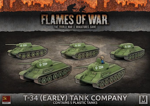 Mid War T-34 (Early) Tank Company (x5 Tanks Plastic)