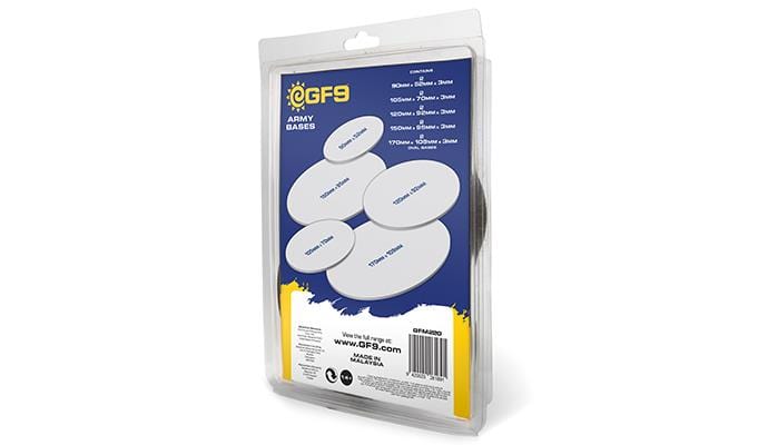 Oval MDF Bases 90mm/105mm/120mm/150mm/170mm (2,2,2,2,2)