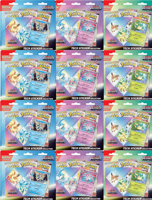 Pokemon SV8.5 Prismatic Evolutions Tech Sticker Collection [x12] Case