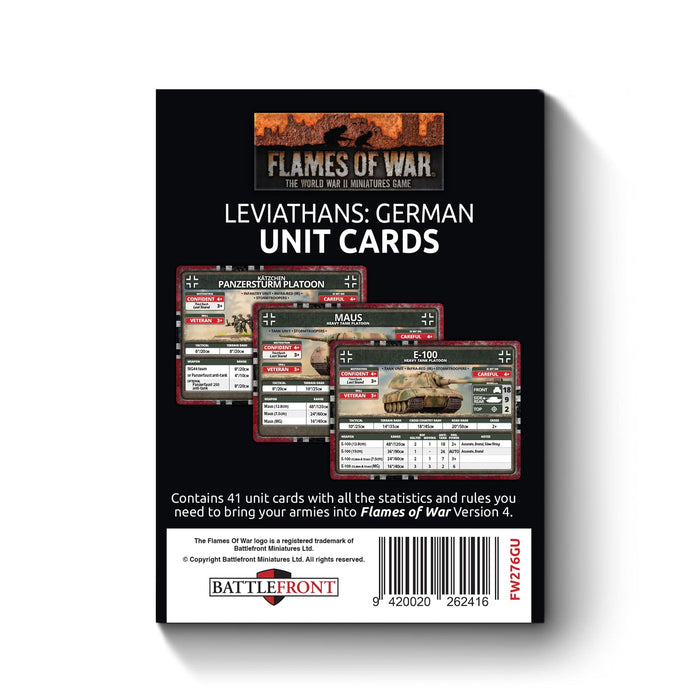 Late War Leviathans: German Unit Cards