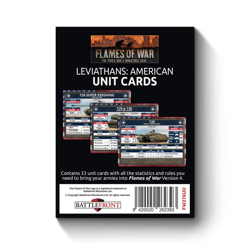 Late War Leviathans: American Unit Cards (33x Cards)