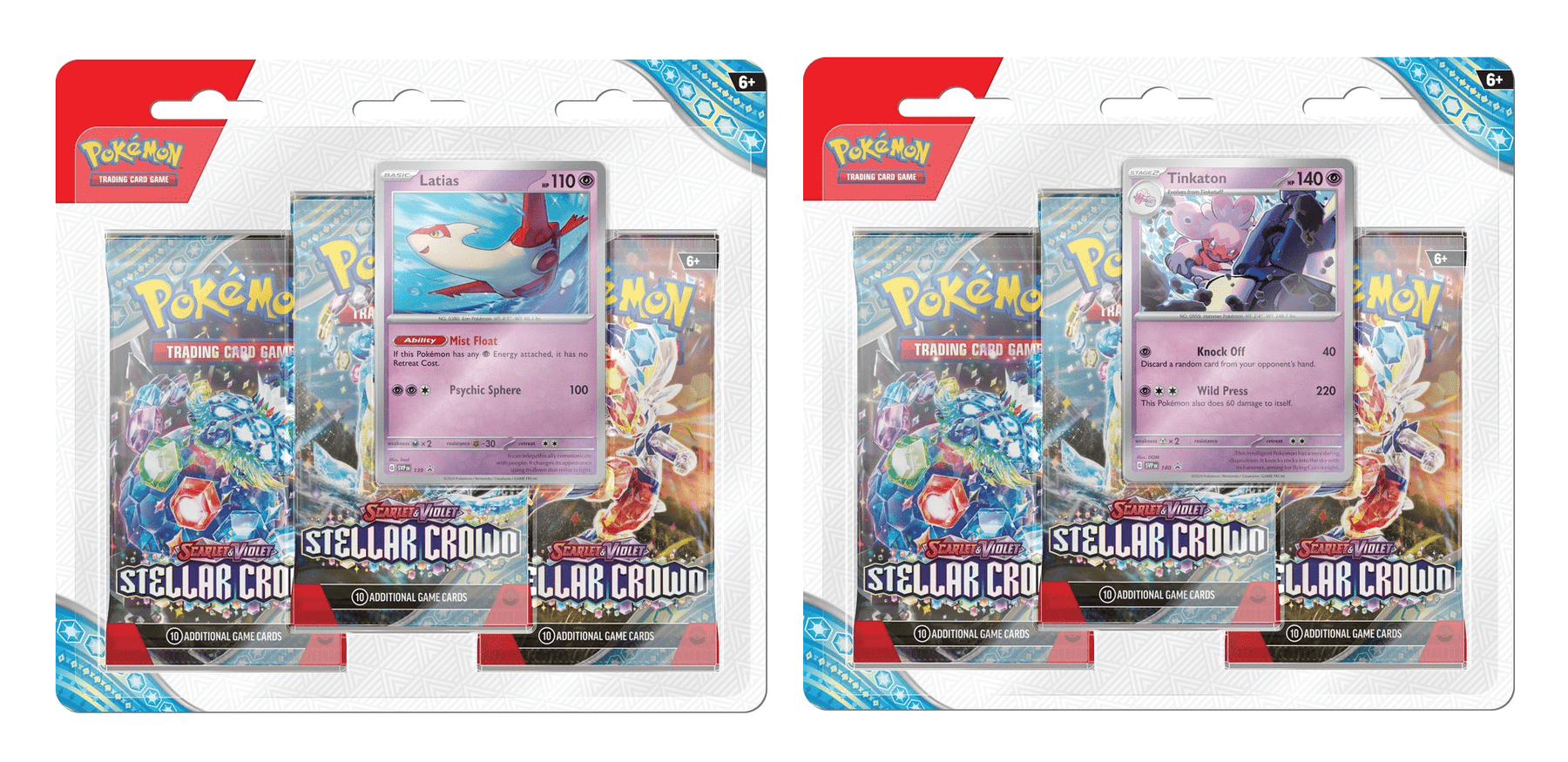 Pokemon Stellar Crown (Set of 2) Latias/Tinkaton 3-Pack Blister