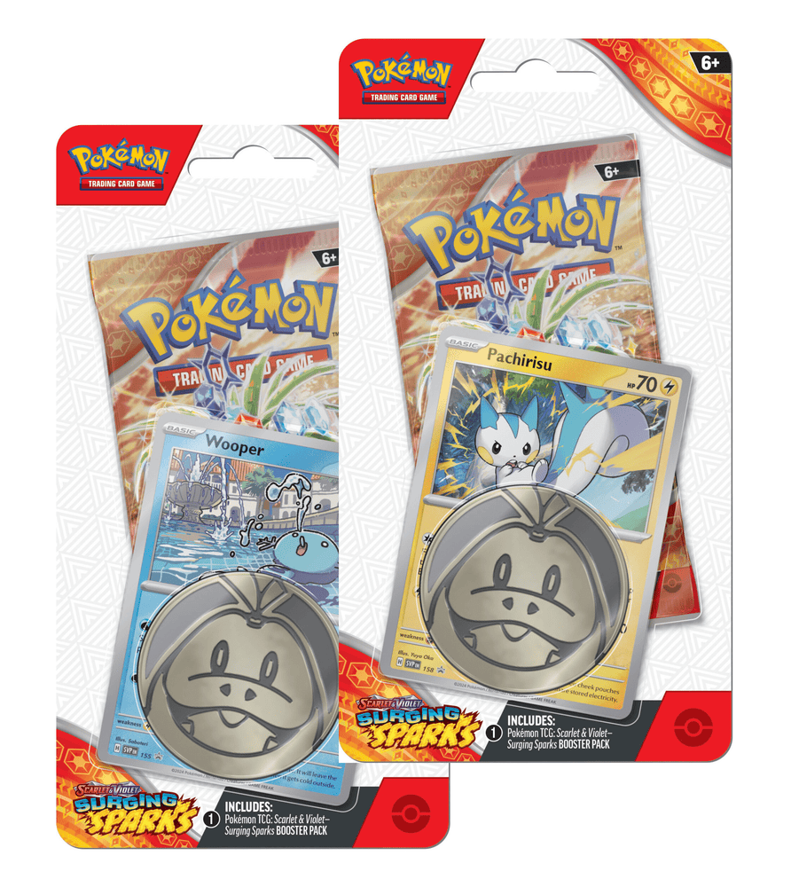 Pokemon Surging Sparks  -Set of 2- [Pachirisu/Wooper] Checklane Blister